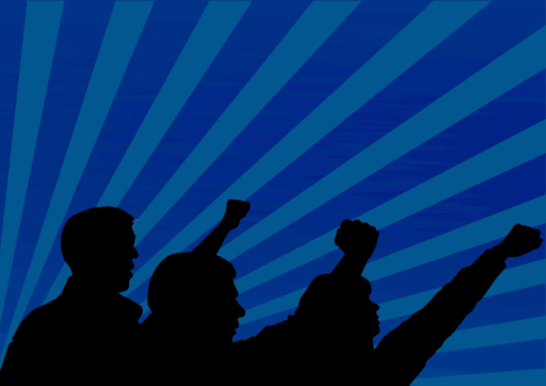 Communist Workers Blue Gradient