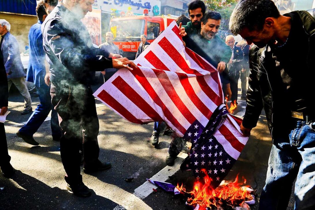 Iran Burning US flag edited