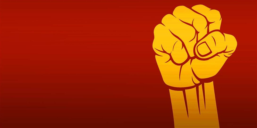 Soviet Flag Fist Gradient