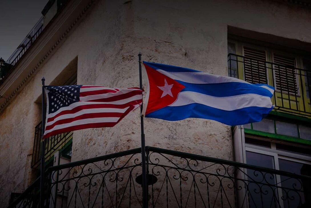 US Cuba Flags Gradient
