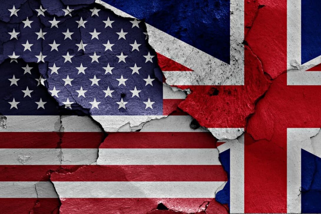 US UK Flag Cracked
