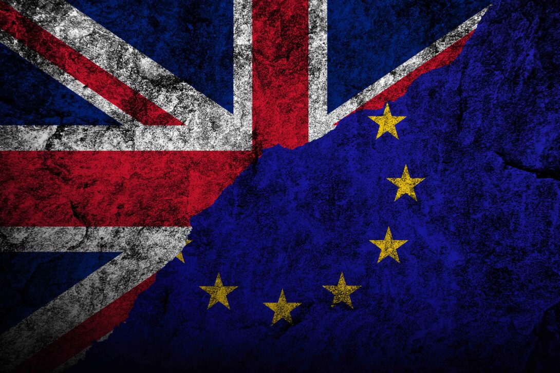 Union Jack European Flag Darkened