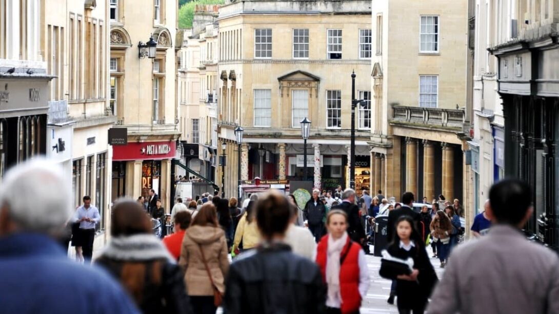 Busy high street