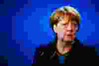 Angela Merkel Blue Background Gradient