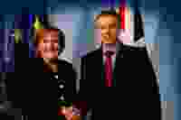 Tony Blair Angela Merkel Blue