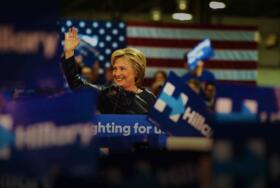 Hillary with Banners Gradient