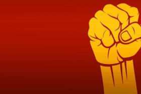 Soviet Flag Fist Gradient