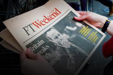 Brexit Newspaper Frontpage Gradient