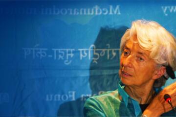Christine Lagarde Blue Flipped