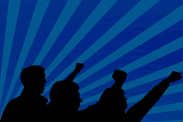 Communist Workers Blue Gradient