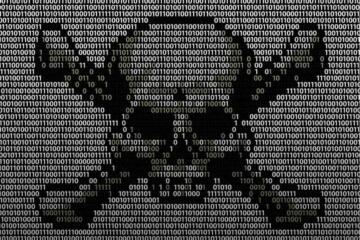 Digital skull and crossbones Gradient