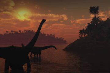 Dinosaurs Sunset Gradient