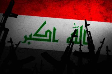 Iraqi Flag AK47s Gradient