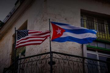 US Cuba Flags Gradient
